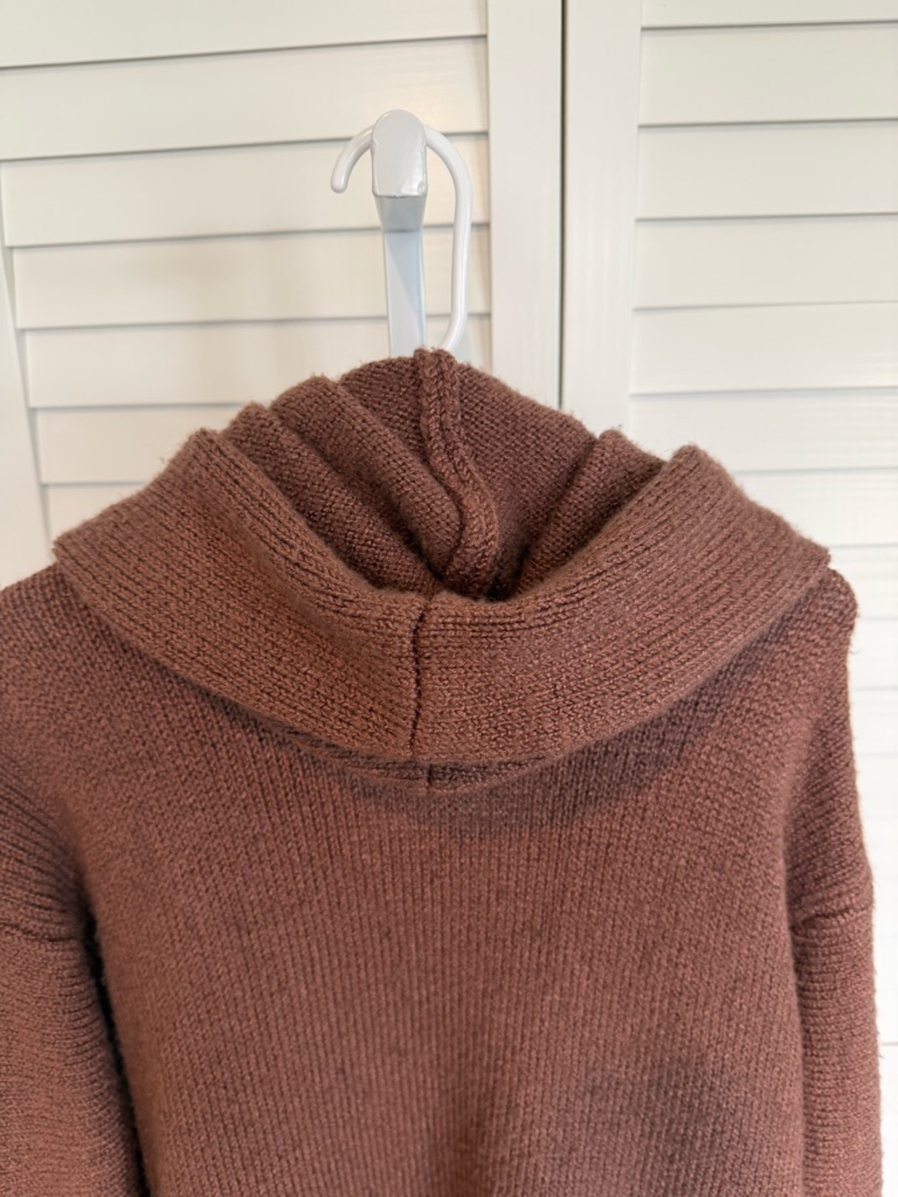lovestitch Open-Front Hooded Long Cardigan in Rich Brown - Picture 7 of 7